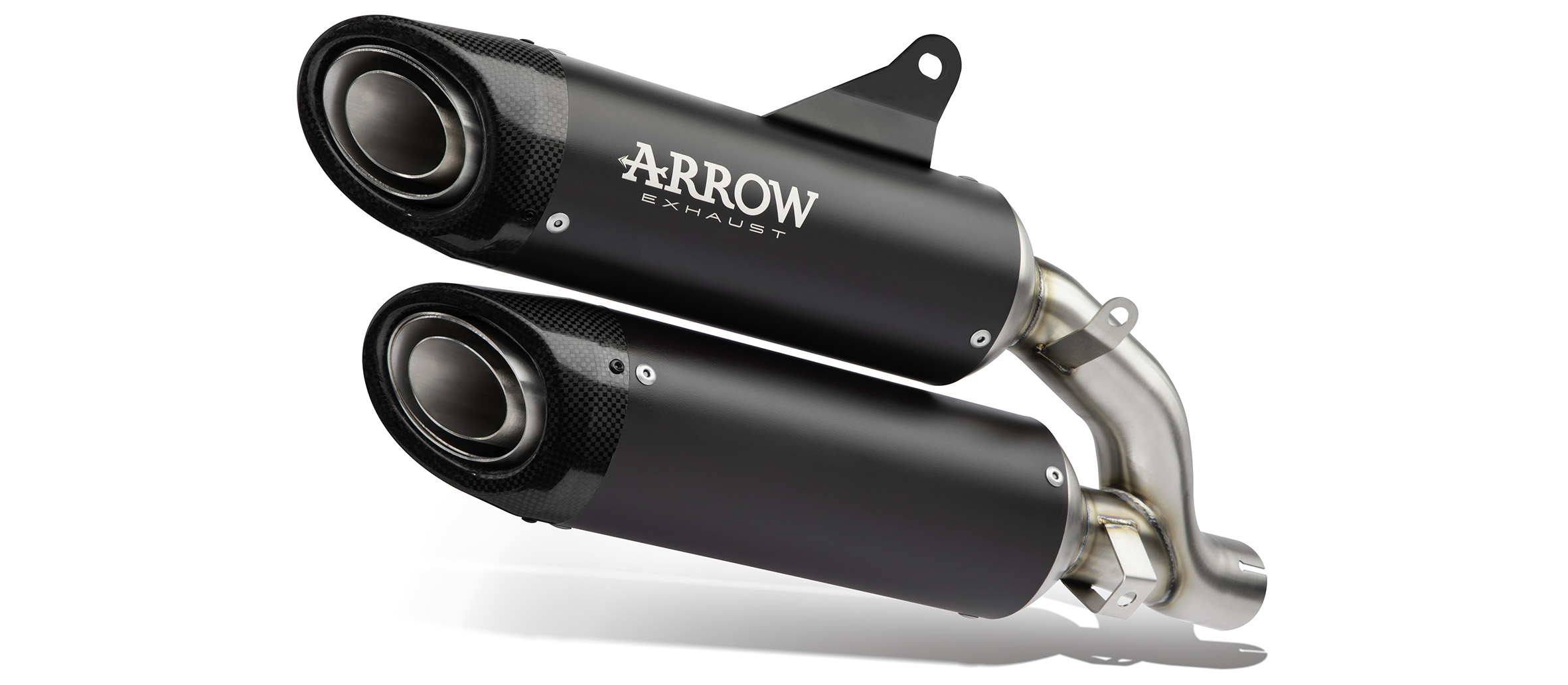 Arrow Terminali Round-Sil in titanio Dark" (sup.+ inf.) con fondello carby" Ducati Monster 937 2021-2023