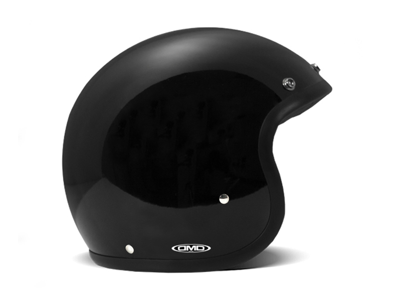 SOLID BLACK - CASCO JET VINTAGE MOTO DMD